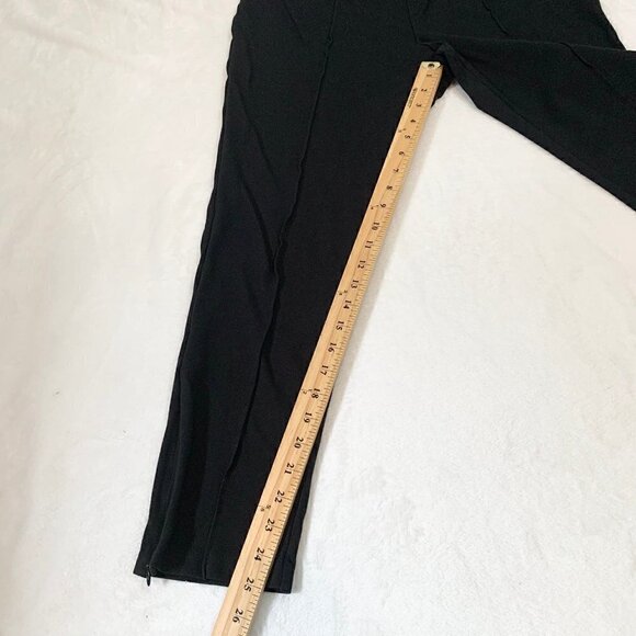 Talbots black stretch pull on elastic waist line detail skinny dress pants - Picture 2 of 8